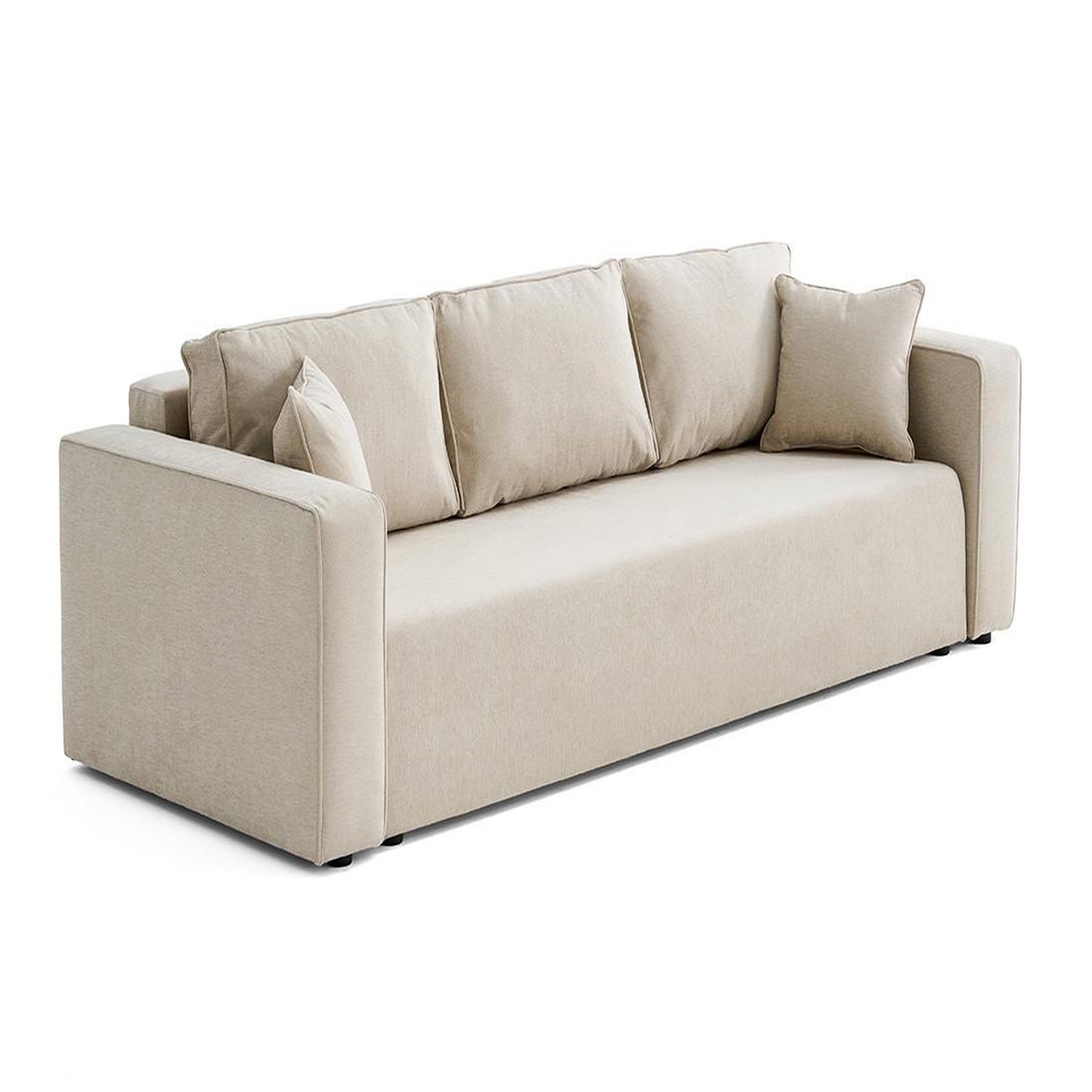 Voir la diapositive 5 : BEST MOBILIER Topaze - canapé 3 places - convertible avec coffre - en tissu