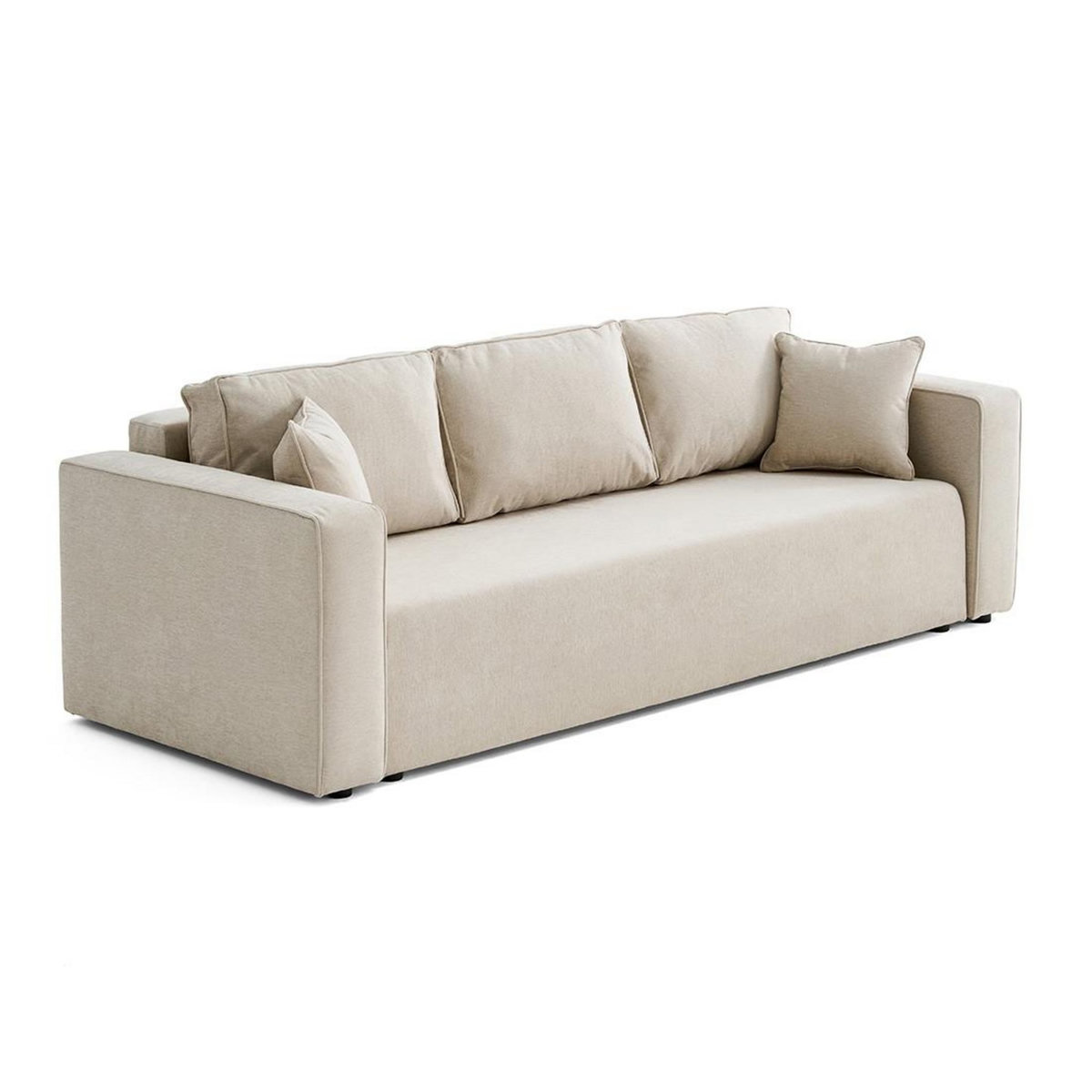 BEST MOBILIER Topaze - canapé 3 places - convertible avec coffre - en tissu