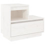 Voir la diapositive 2 : VIDAXL Table de chevet Blanc 60x34x51 cm Bois de pin solide