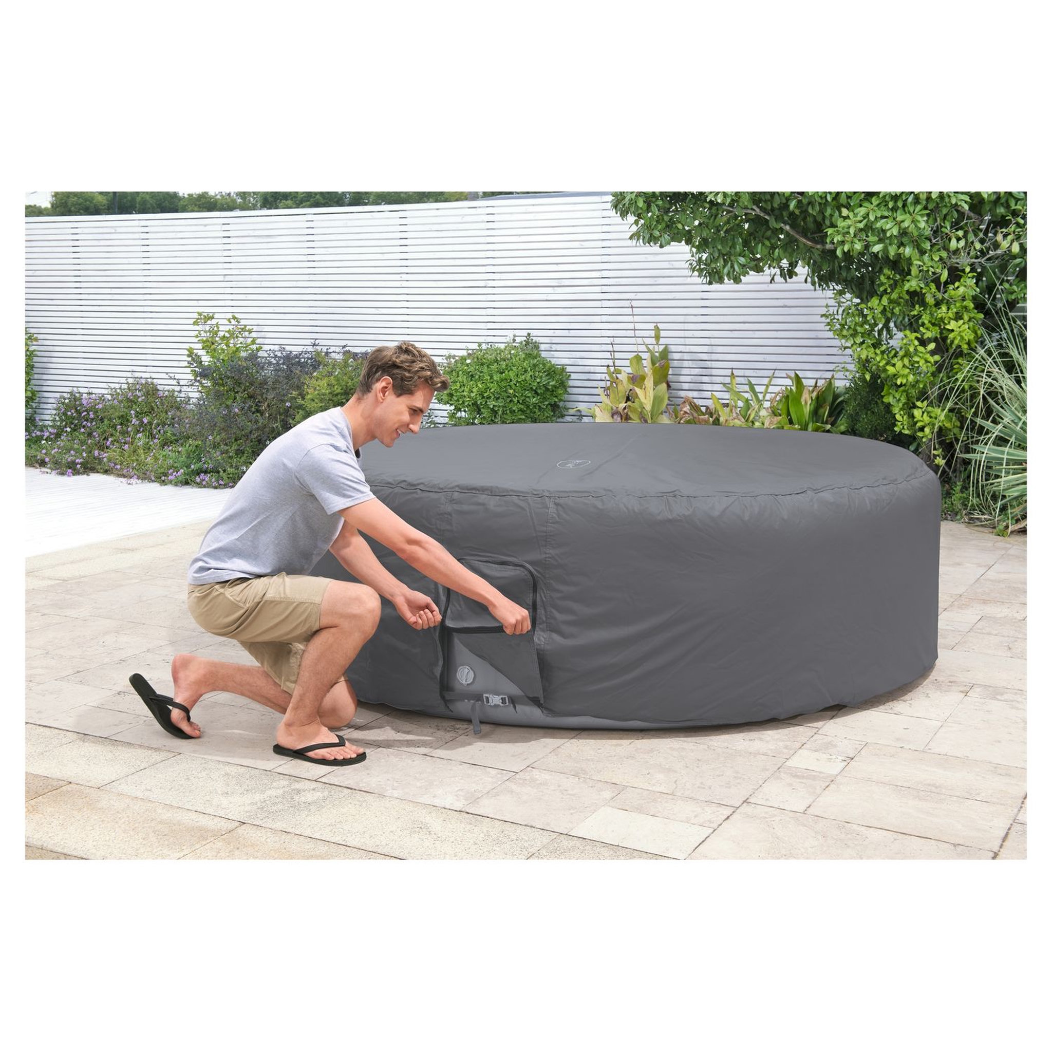Voir la diapositive 8 : BESTWAY Couverture thermique pour spa rond - 236x71cm - Gris