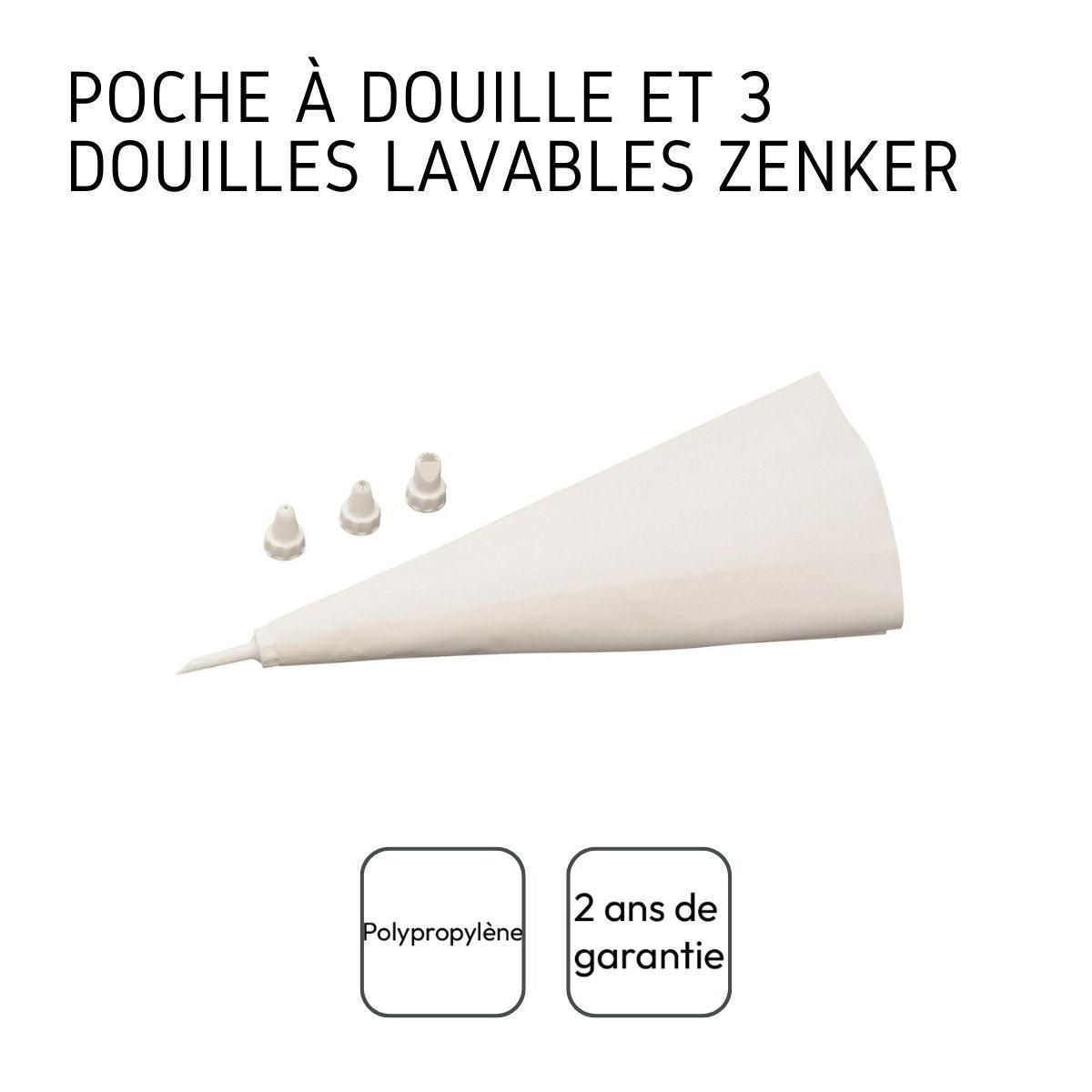 ZENKER Ensemble de 2 Poches à douille réemployable et 4 embouts plastique 31 cm Zenker Smart Pastry