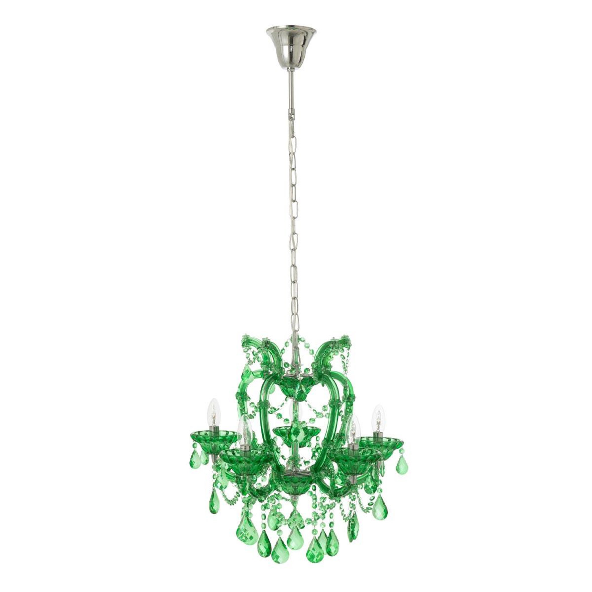 J-LINE Lustre en verre  antique  57cm vert émeraude