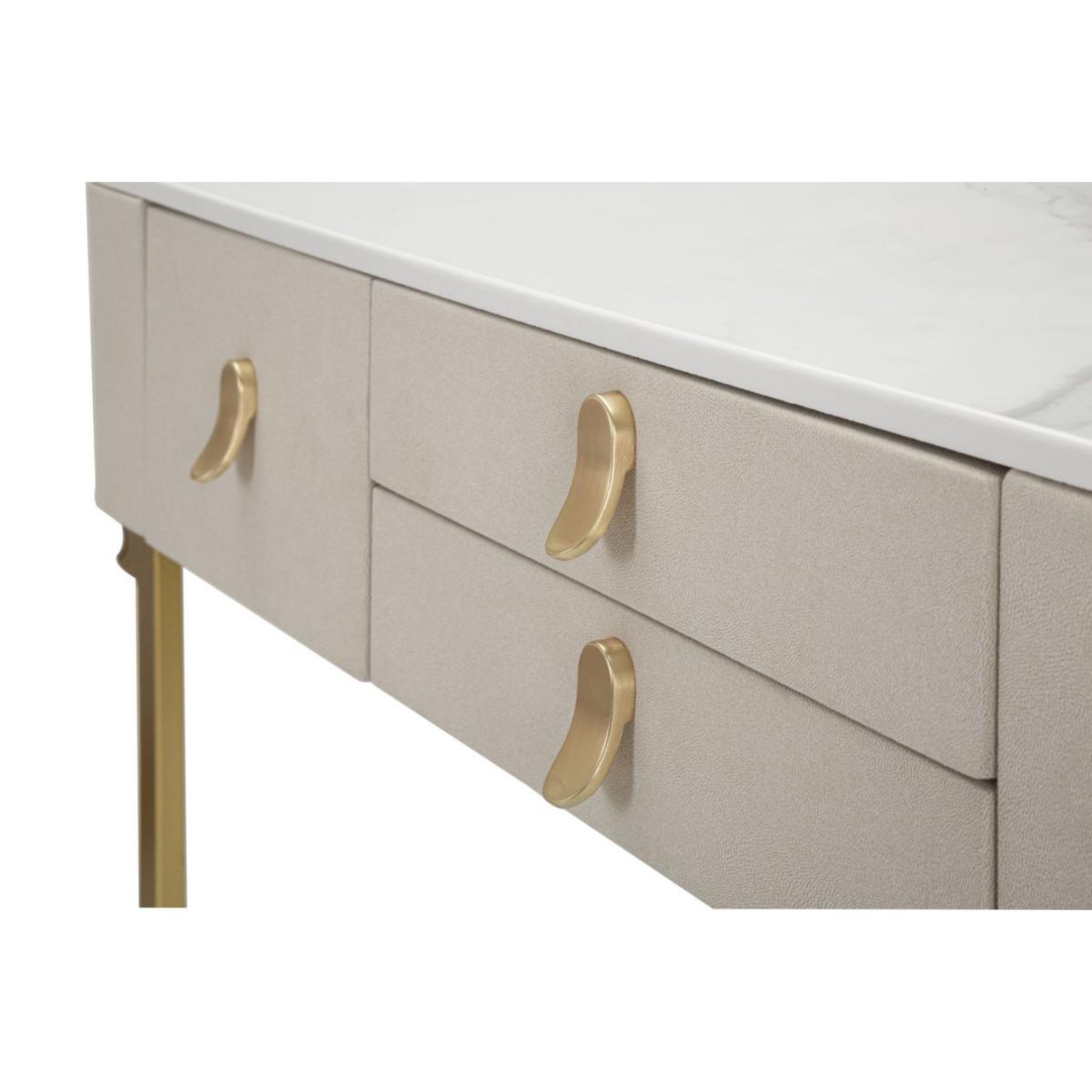 Voir la diapositive 6 : Paris Prix Console Effet Marbre  Beauty  100cm Crème & Or