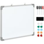 HOMCOM HOMCOM Tableau blanc aimante magnetique cadre aluminium 60x45cm