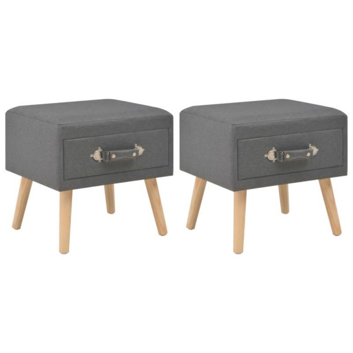 VIDAXL Tables de chevet 2 pcs Gris foncé 40x35x40 cm Tissu