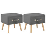 VIDAXL Tables de chevet 2 pcs Gris foncé 40x35x40 cm Tissu