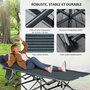 Voir la diapositive 4 : OUTSUNNY Lit de camp lit d'appoint pliable dim. 188L x 64,5l x 53H cm pochette rangement, tétière, sac de transport inclus métal Oxford gris