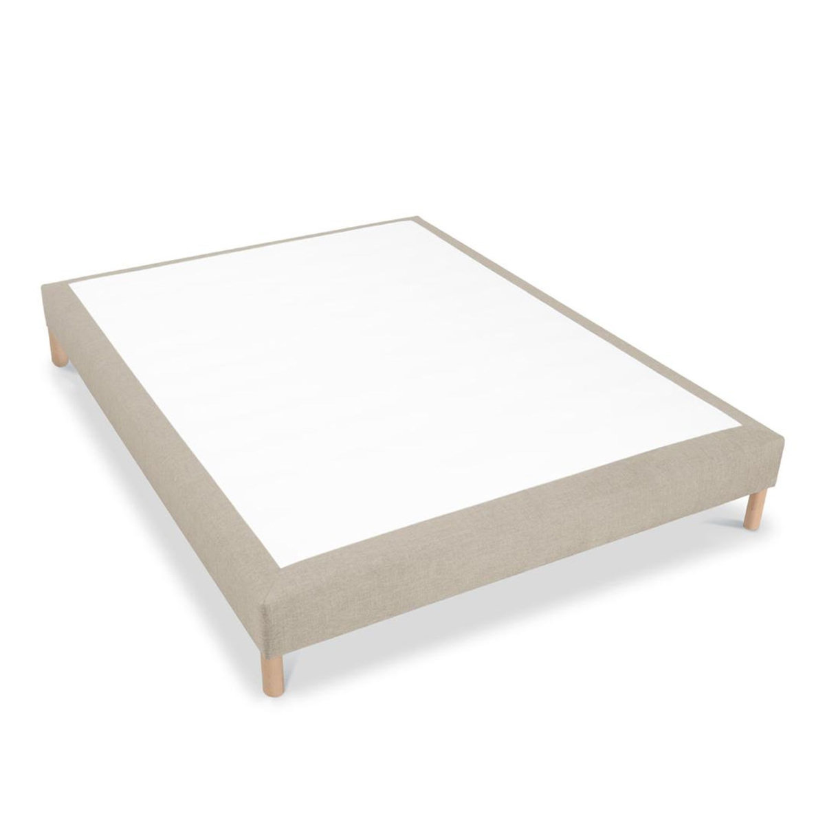 BELLECOUR BELLECOUR LITERIE | Sommier tapissier SISAL | Epaisseur 18 cm | Beige (pieds inclus)