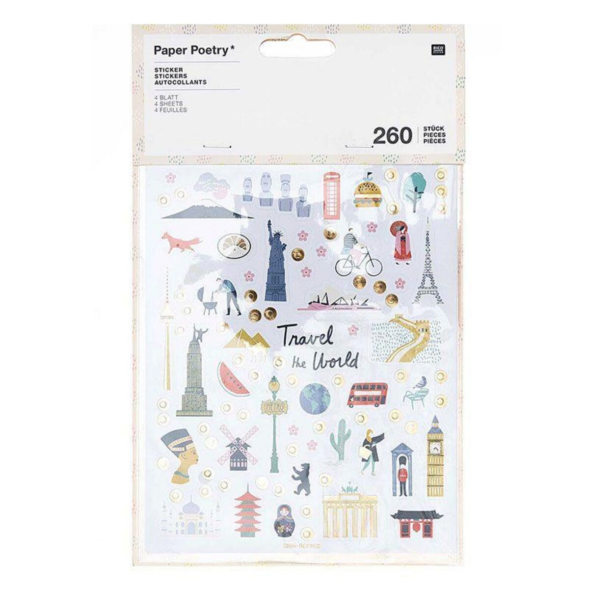 RICO DESIGN 260 autocollants Monuments du Monde