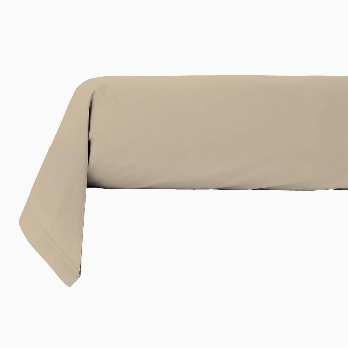 FUTURE HOME Taie traversin en coton 57 fils unie beige beige 85x185cm