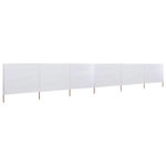 VIDAXL Paravent 6 panneaux Tissu 800 x 80 cm Blanc
