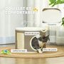 Voir la diapositive 6 : PAWHUT Panier niche griffoir grattoir 4 en 1 - 2 coussins, pompon - sisal naturel peluche crème café