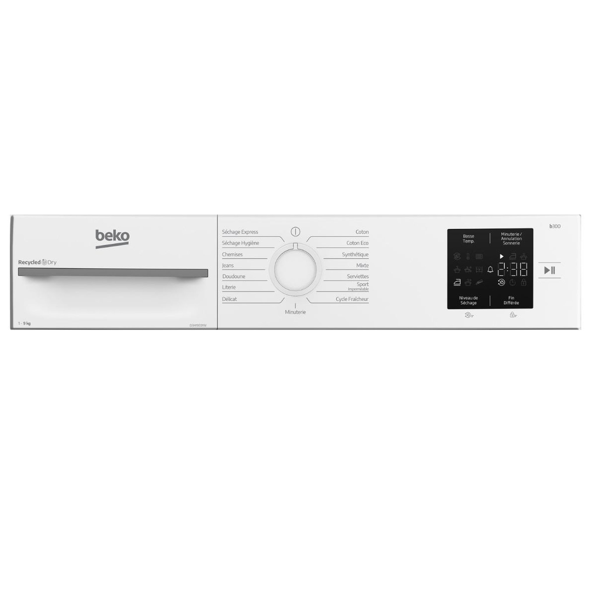 Voir la diapositive 5 : Beko Sèche-linge pompe à chaleur 60cm 9kg blanc - d3h19e01w
