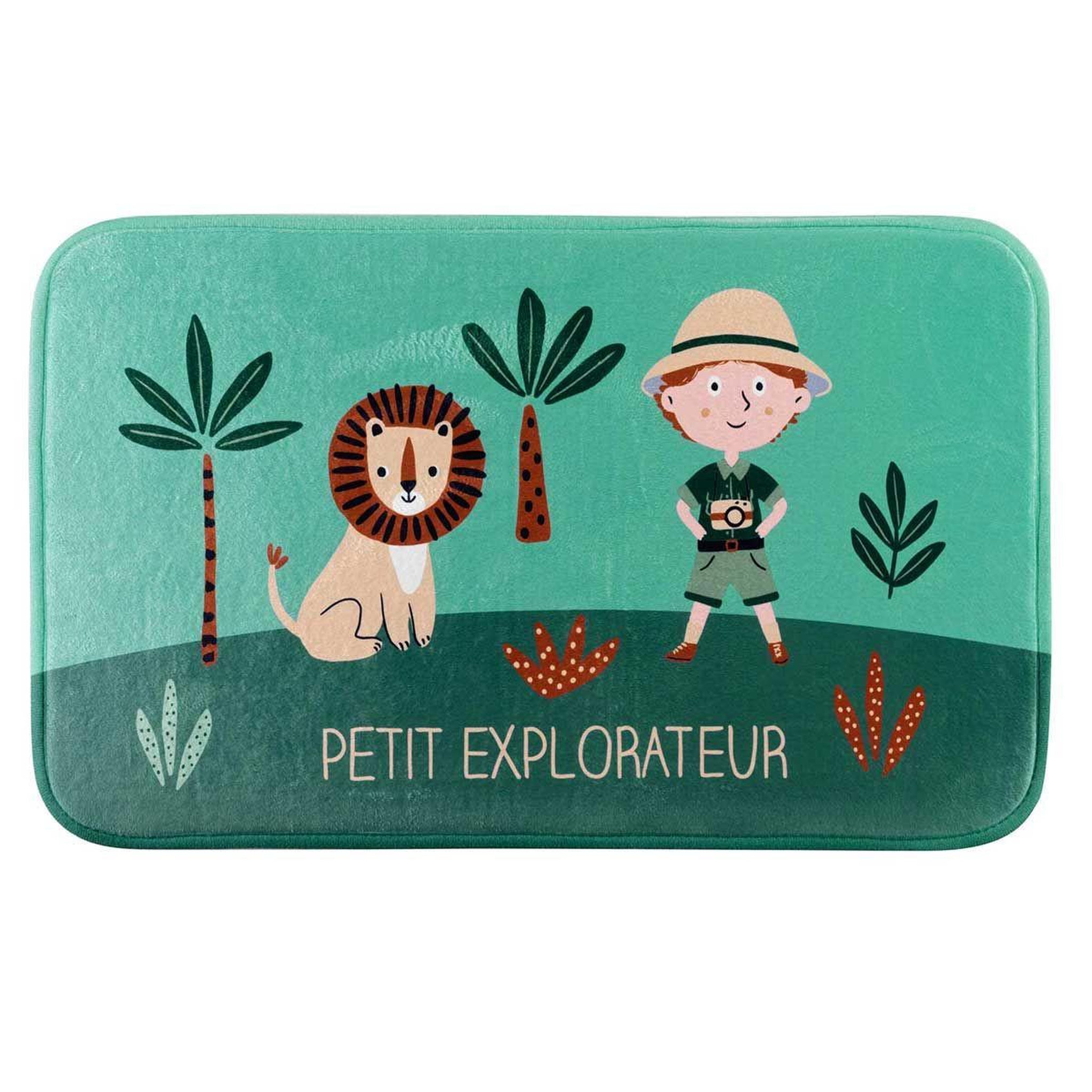 Voir la diapositive 1 : Douceur d'Intérieur Tapis enfant  léo l'explorateur  45x75cm vert
