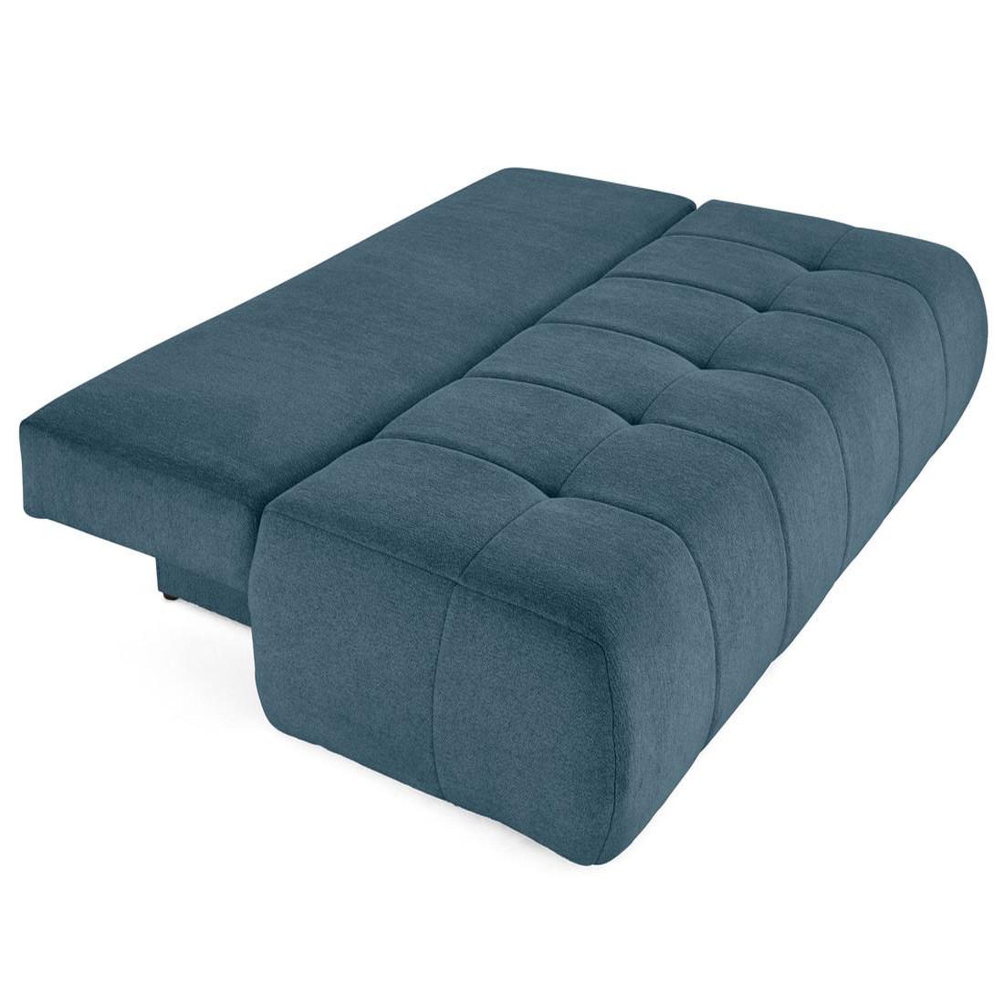 Voir la diapositive 2 : BEST MOBILIER Bowie - canapé 3 places convertible coffre + coussin rond inclus en tissu texturé