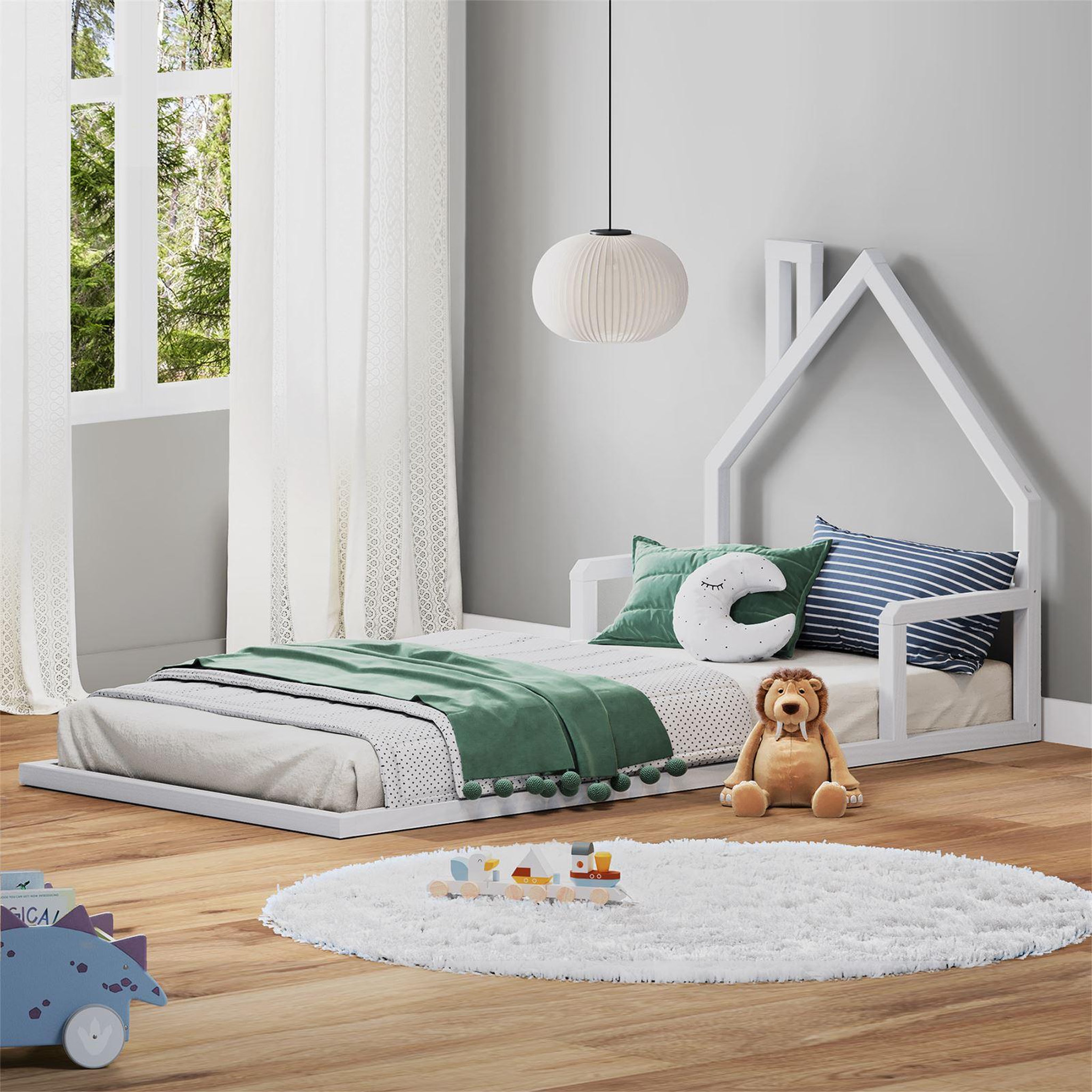 Voir la diapositive 2 : IDIMEX Lit enfant eloa type montessori, couchage 90x200 cm, en pin massif
