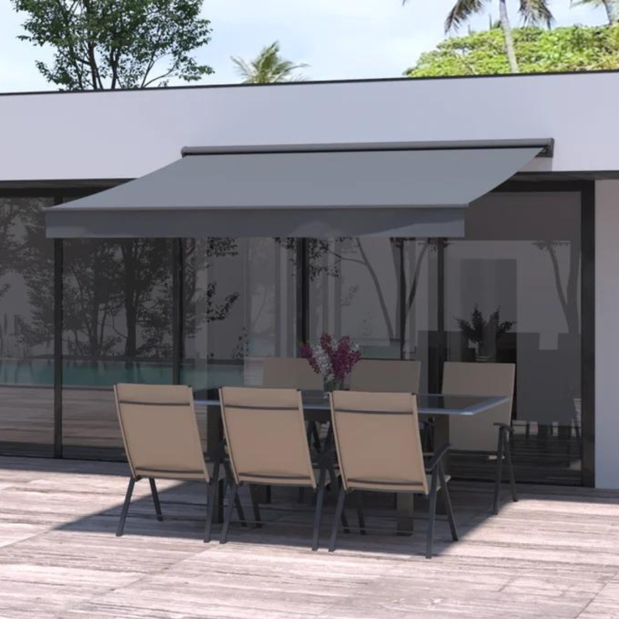 Voir la diapositive 2 : CONCEPT USINE Store banne 3 x 2 m gris pisa