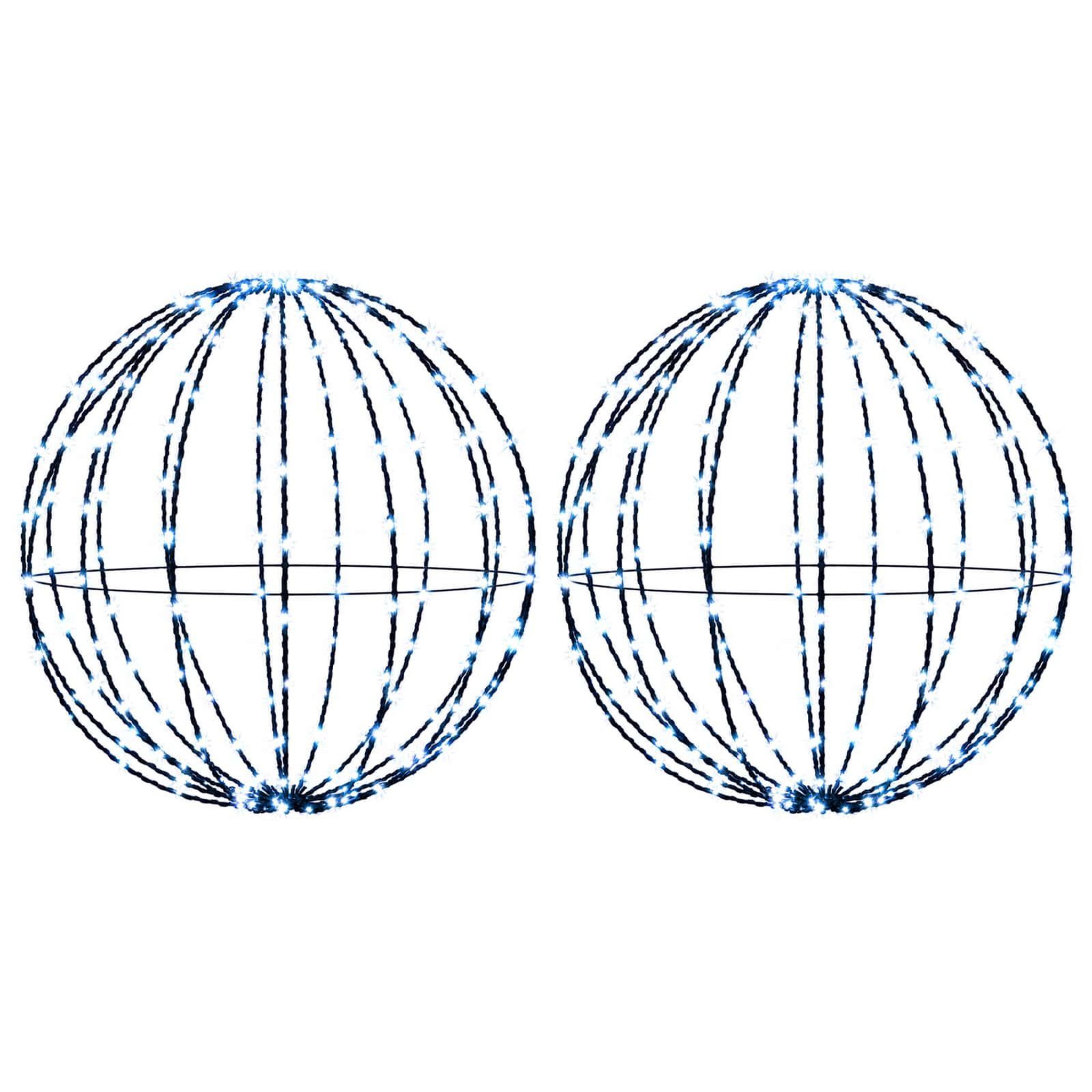 VIDAXL Fleuron lumineux de Noël 2 pc 240 LED Bleu Diametre 40 x 42 cm
