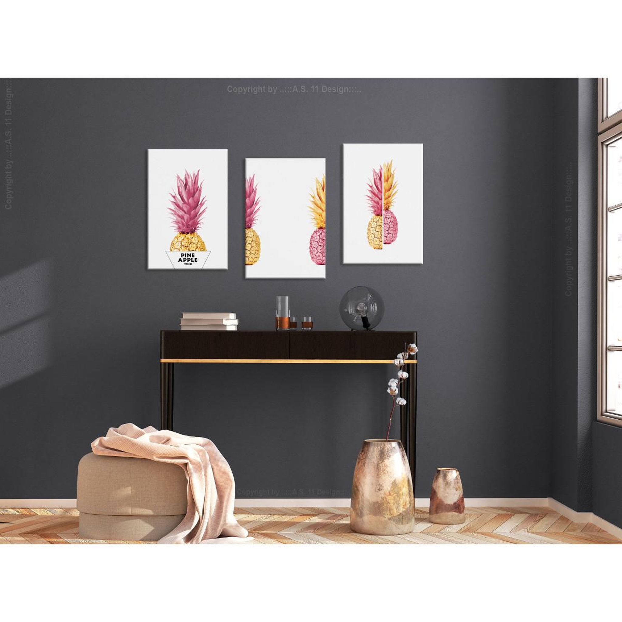 Voir la diapositive 2 : Paris Prix Tableau imprimé  pineapples collection