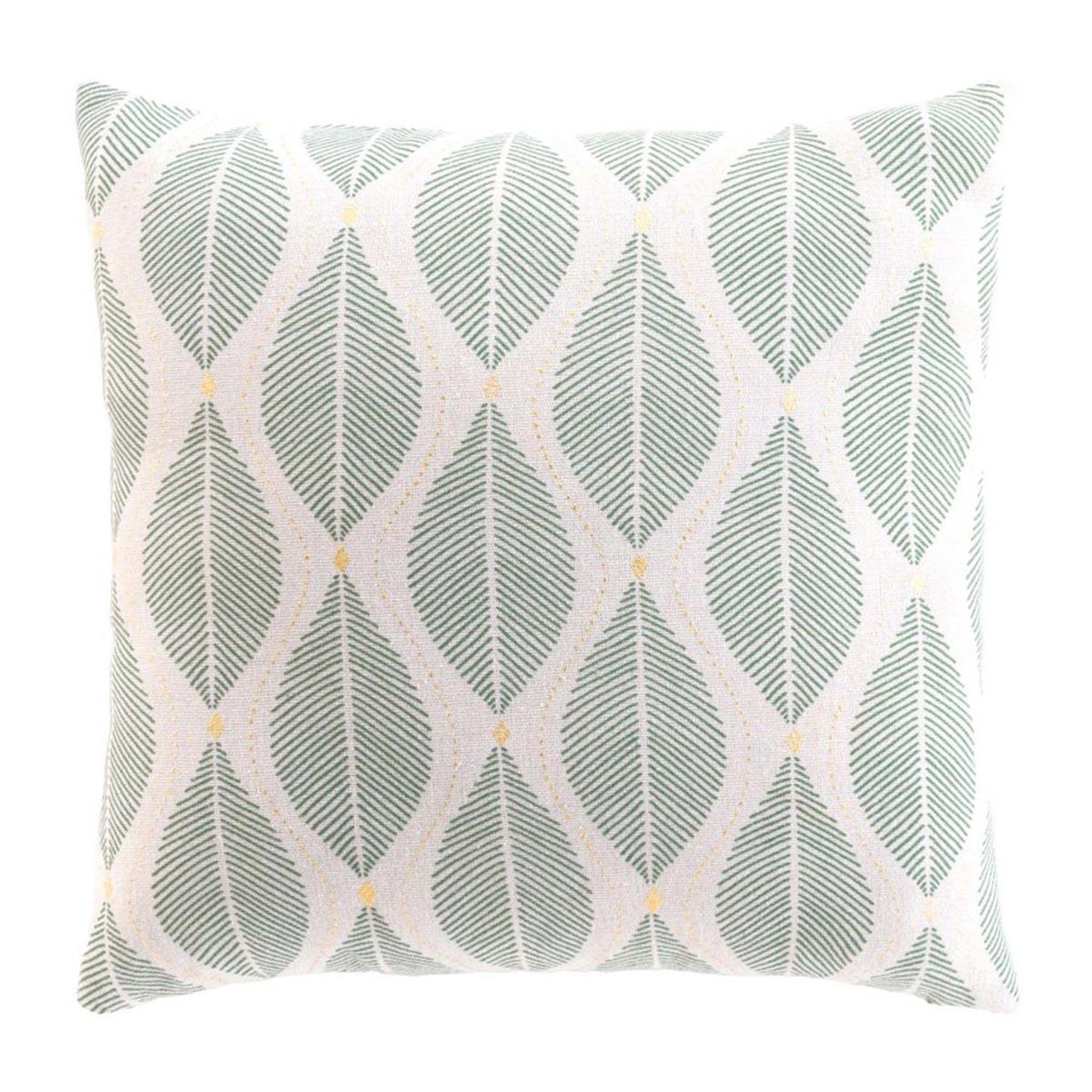 Douceur d'Intérieur Coussin imprimé métallisé  maho  45x45cm vert sauge
