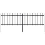 VIDAXL Cloture de jardin avec dessus en lance Acier 3,4 x 1 m Noir
