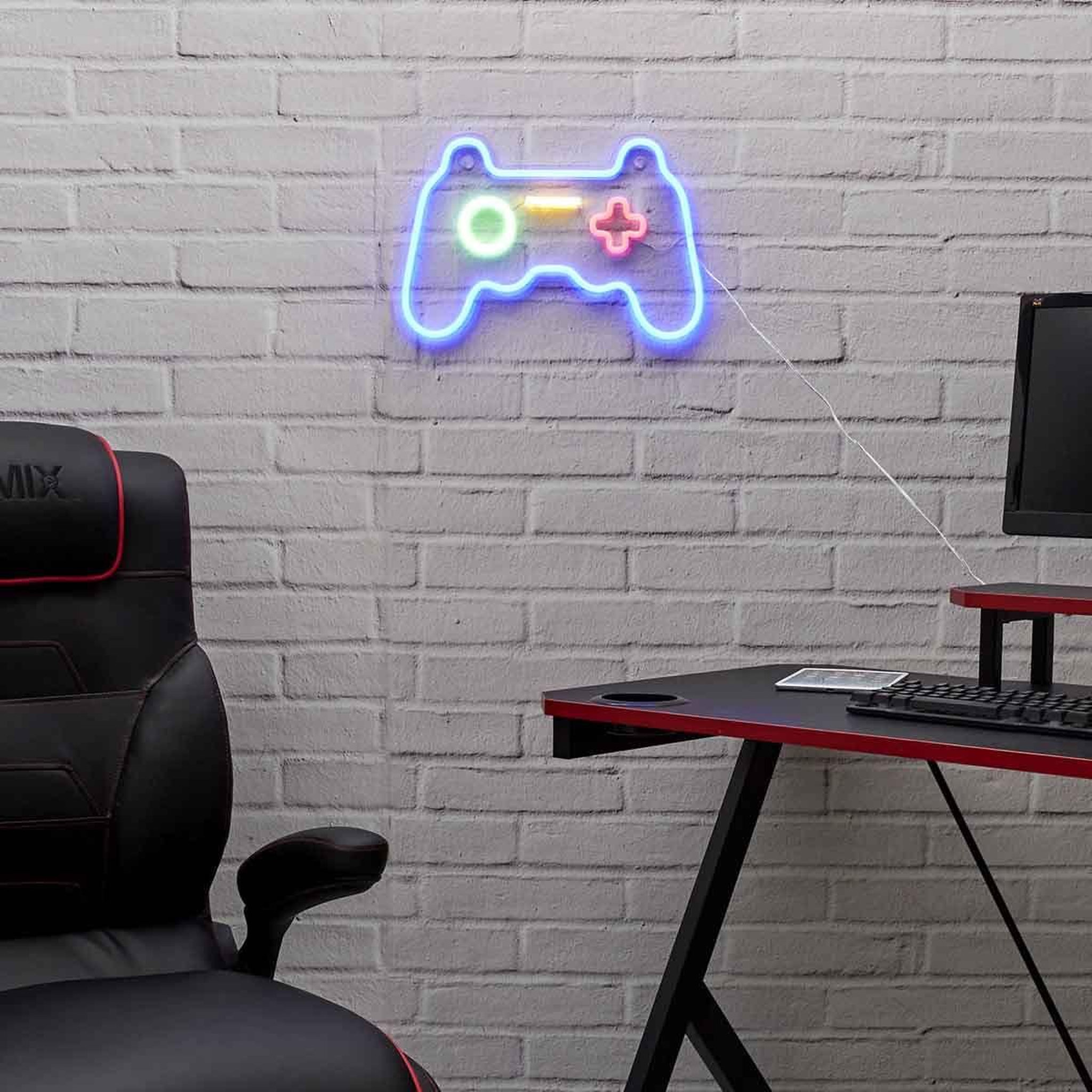 Voir la diapositive 4 : The Home Deco Factory Lampe led effet néon  manette  41cm multicolore