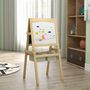 Voir la diapositive 2 : HOMCOM Tableau enfant - chevalet enfant - ardoise double face - tableau blanc tableau à craie - rouleau papier, 2 paniers rangement - MDF pin