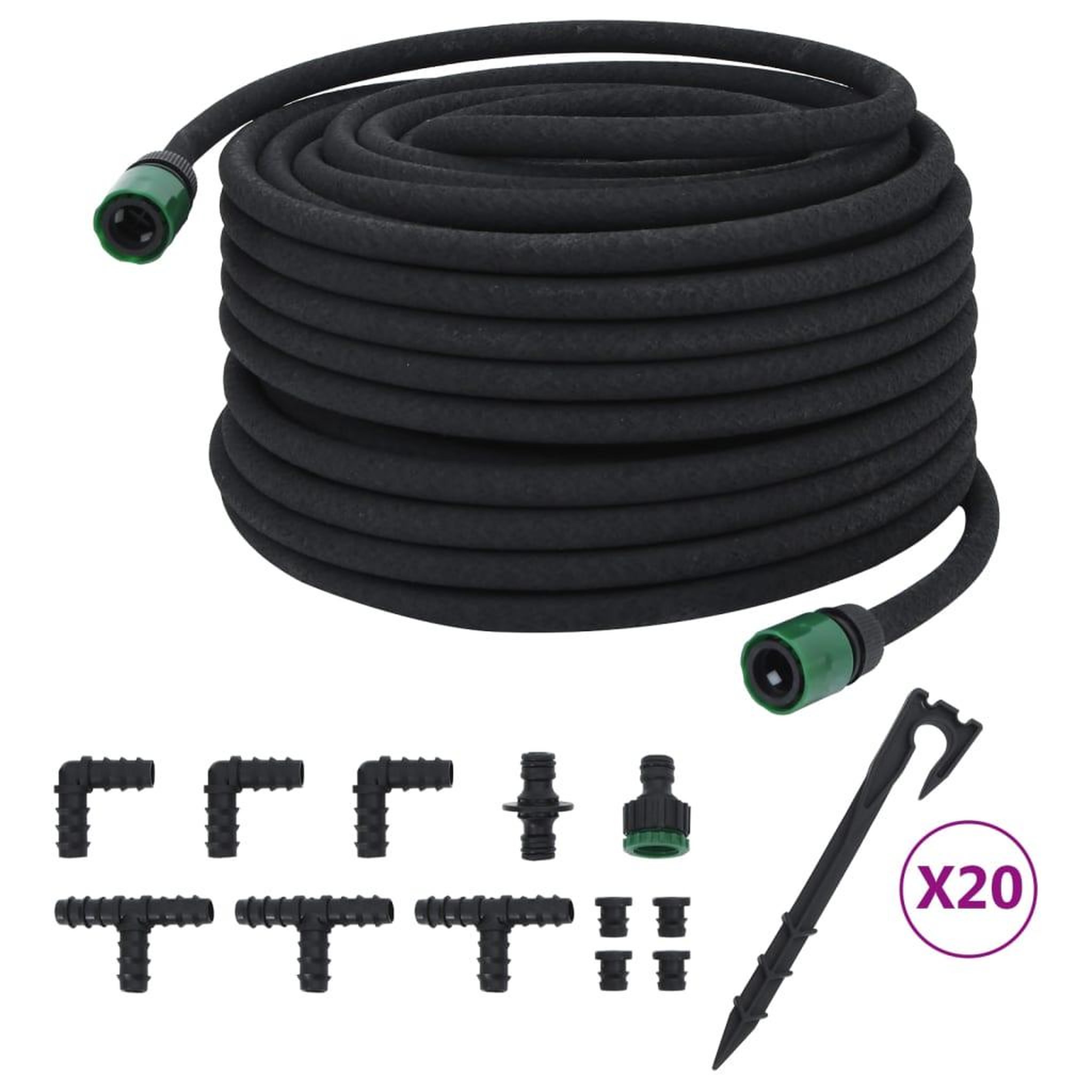 Voir la diapositive 3 : VIDAXL Tuyau d'arrosage de jardin noir 0,6  50 m caoutchouc