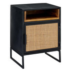 Paris Prix Table de Chevet Avec Porte  Rickey  59cm Noir & Naturel