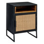 Voir la diapositive 1 : Paris Prix Table de Chevet Avec Porte  Rickey  59cm Noir & Naturel