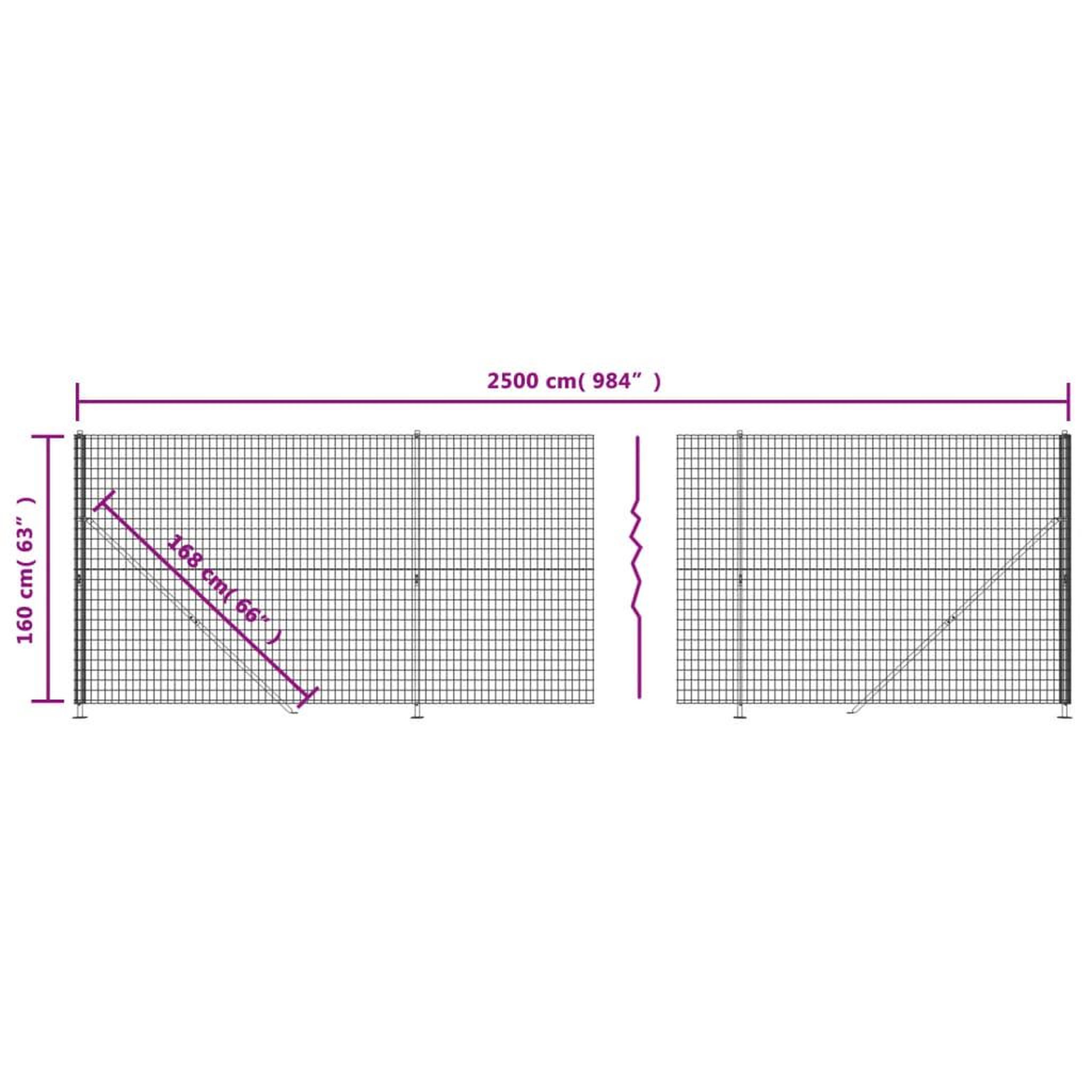 Voir la diapositive 6 : VIDAXL Cloture en treillis metallique avec bride anthracite 1,6x25 m