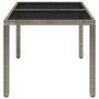 Voir la diapositive 4 : VIDAXL Table de jardin dessus en verre Gris 90x90x75 cm Resine tressee
