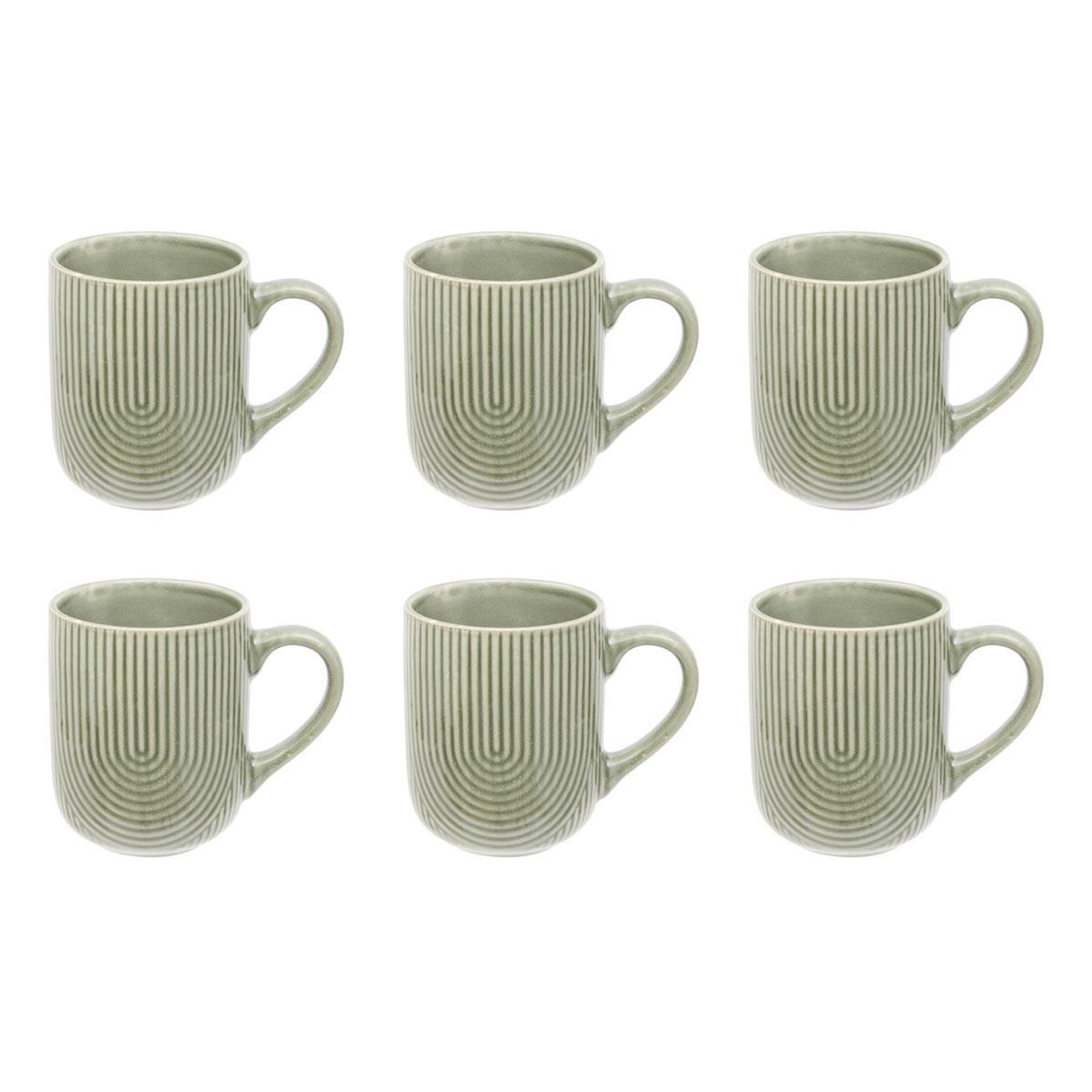 SECRET DE GOURMET Lot de 6 mugs en faïence  lya  30cl vert