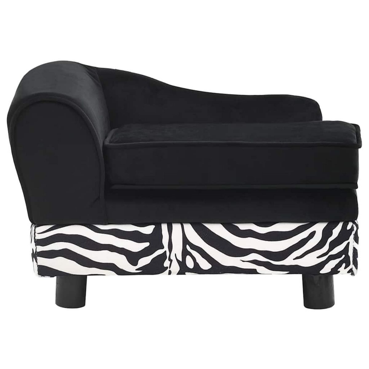 VIDAXL Canape pour chien Noir 57x34x36 cm Peluche