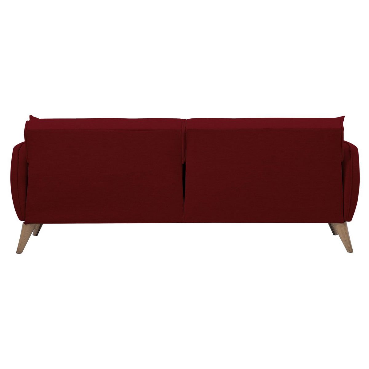 Canapé droit convertible 3 places tissu pieds bois clair BONJO