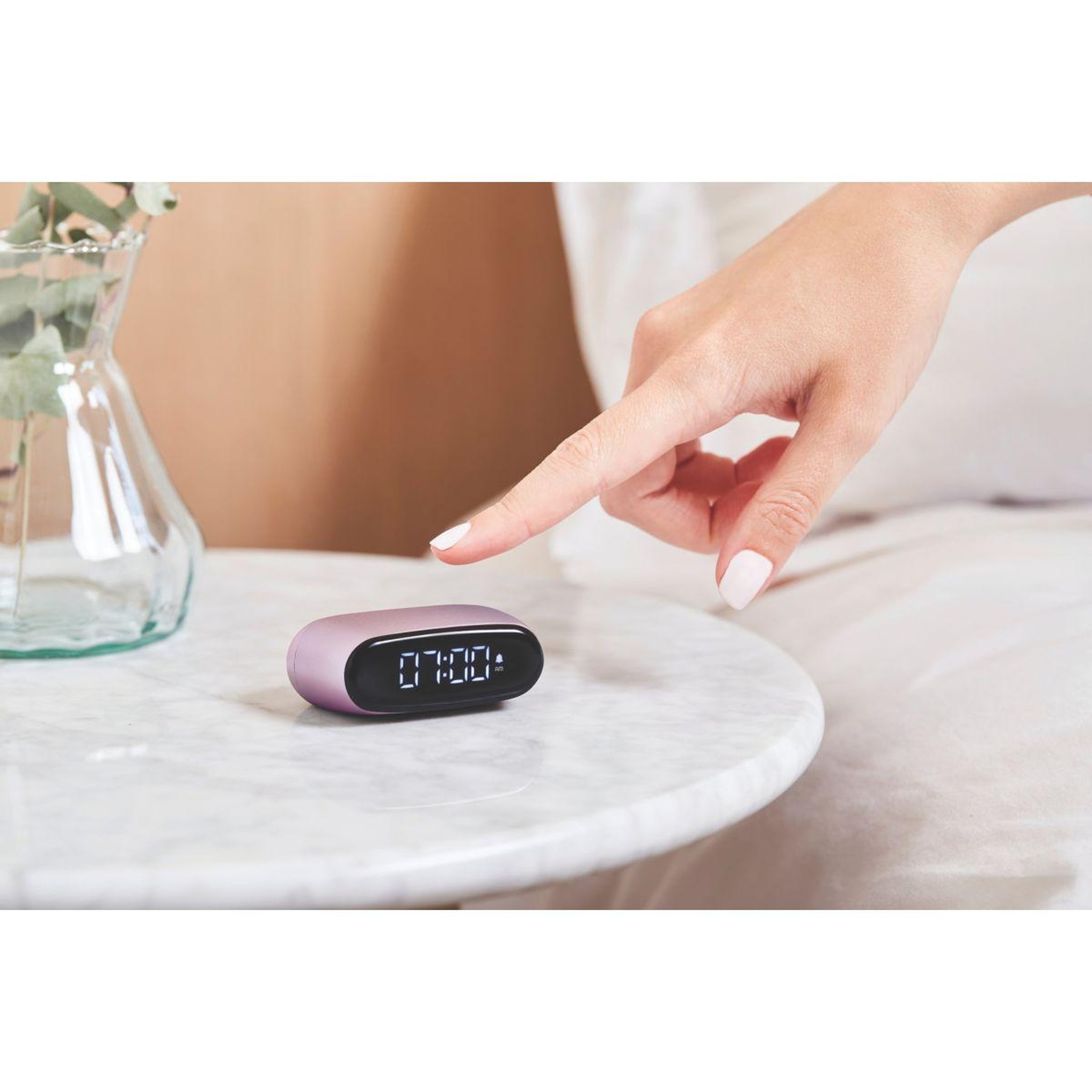 Voir la diapositive 4 : LEXON Réveil Minut ultra-compact Rechargeable Rose