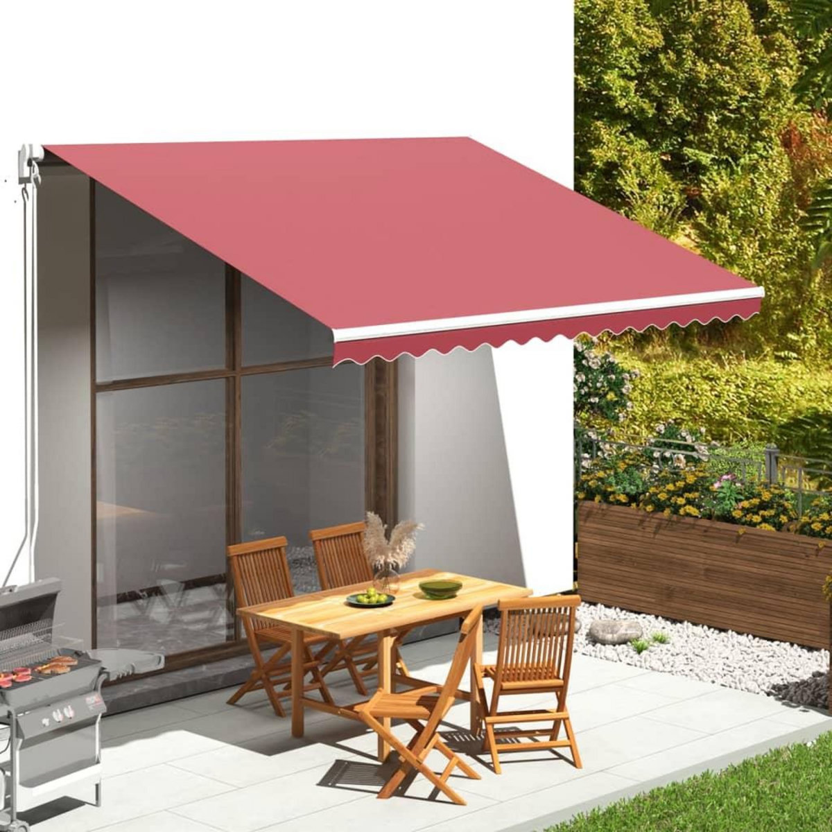VIDAXL Tissu de remplacement pour auvent Bordeaux rouge 4x3 m