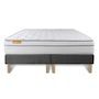 Voir la diapositive 2 : SEPTNUITS Matelas + double sommiers gris Memo Luxe Ressorts ensachés + mémoire de forme 5 zones de confort MAXI épaisseur