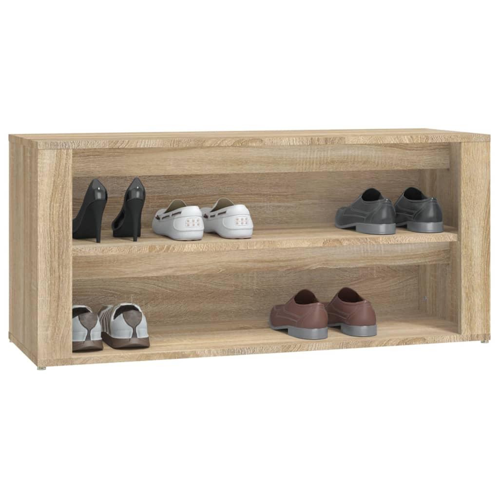 Voir la diapositive 4 : VIDAXL Etagere a chaussures Chene sonoma 100x35x45cm Bois d'ingenierie