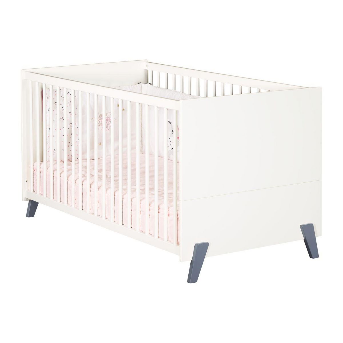 BABY PRICE  Lit bébé évolutif Little Big Bed 140x70cm JOY coloris gris  