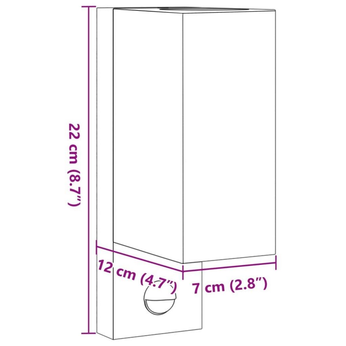 VIDAXL Applique murale d'exterieur avec capteurs noir