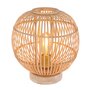 GLOBO Lampe à poser design bambou Hildegard - Diam. 30 x H. 35 cm - Beige naturel