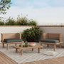 Voir la diapositive 2 : Rendez vous déco Salon de jardin 2 places en teck et tissu gris, 2 fauteuils-Kilda