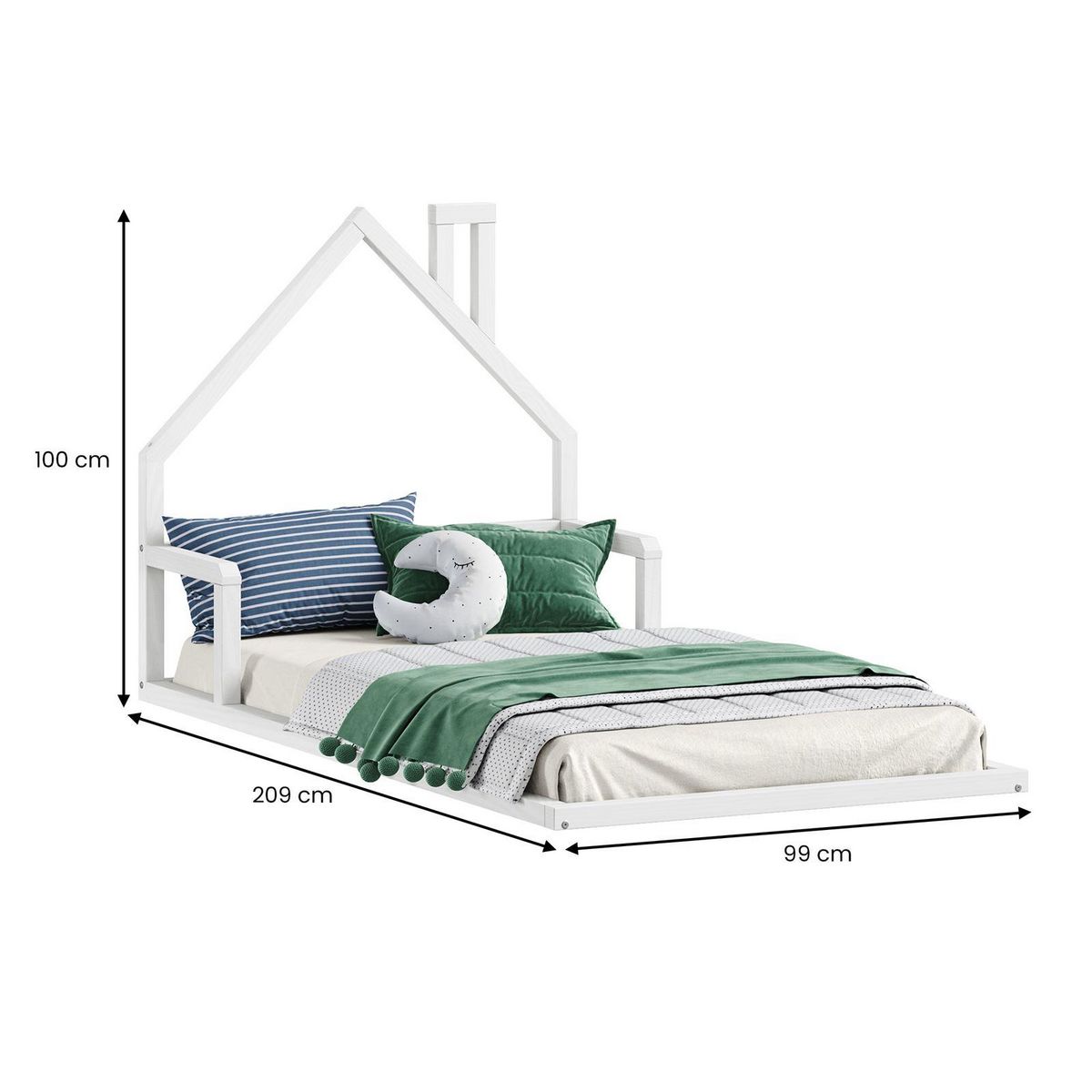 IDIMEX Lit enfant ELOA type Montessori, couchage 90x200 cm, en pin massif