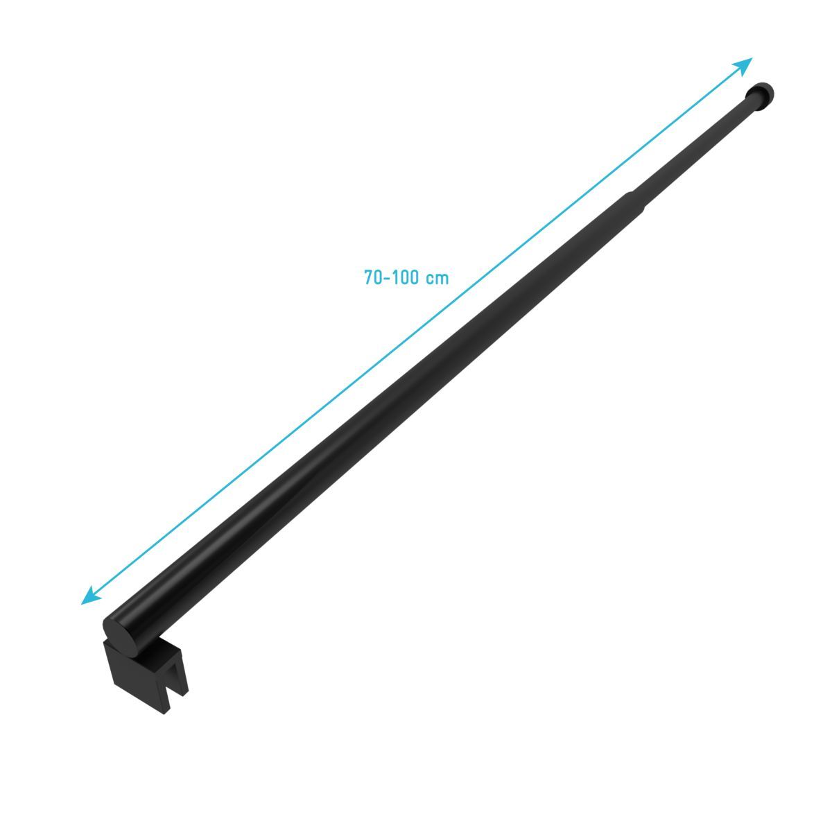 Barre droite extensible PARMA 2 BLACK  70-100cm