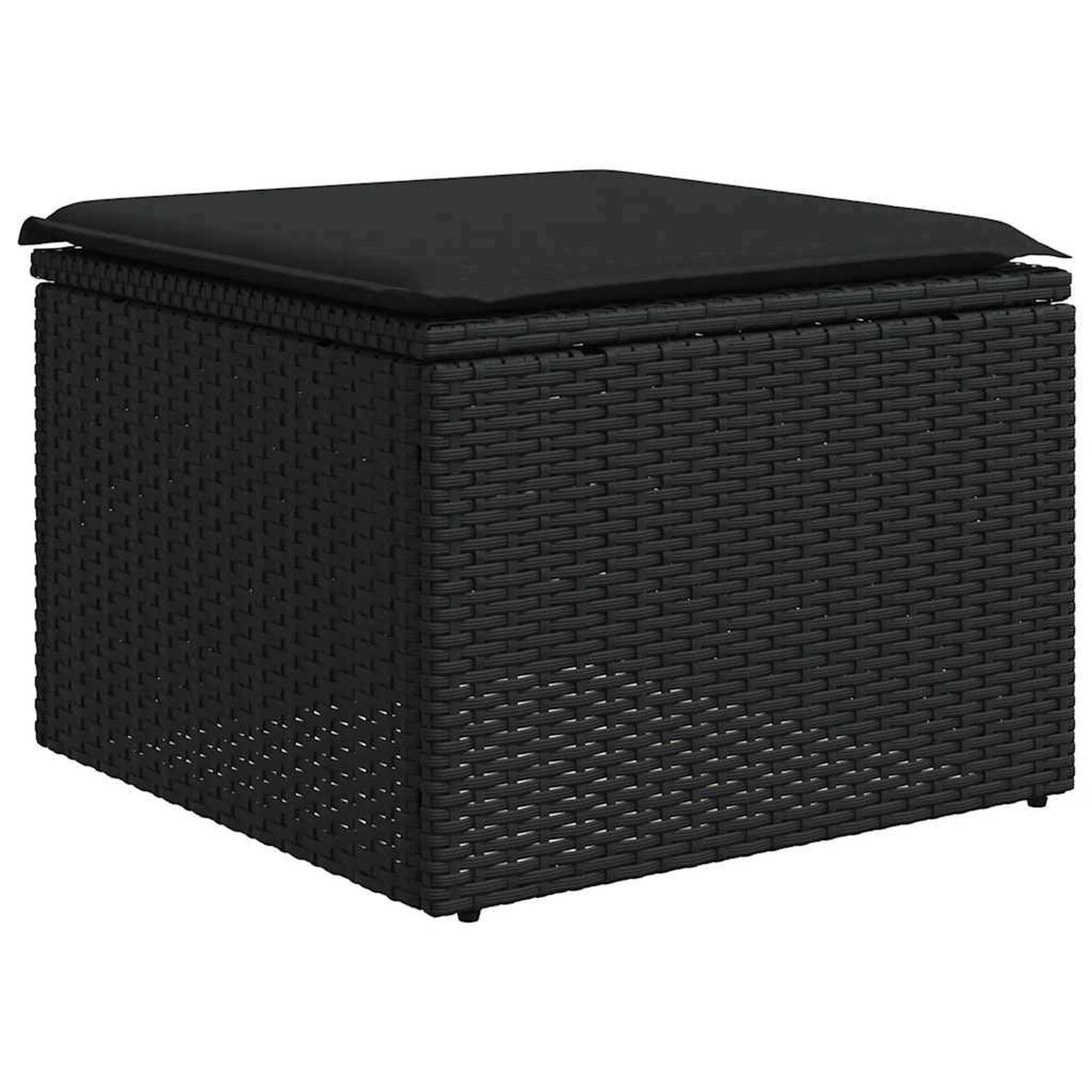 Voir la diapositive 4 : VIDAXL Salon de jardin avec coussins 2 pcs noir resine tressee acacia