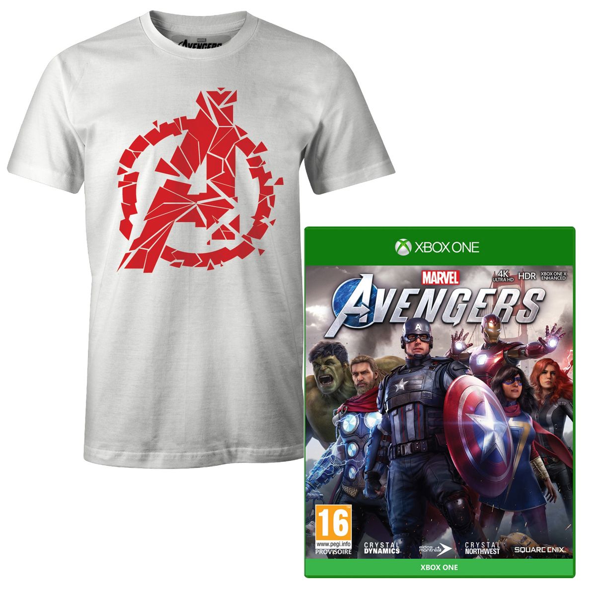 MARVEL EXCLU WEB Marvel's Avengers Xbox One + T-Shirt Avengers offert taille M