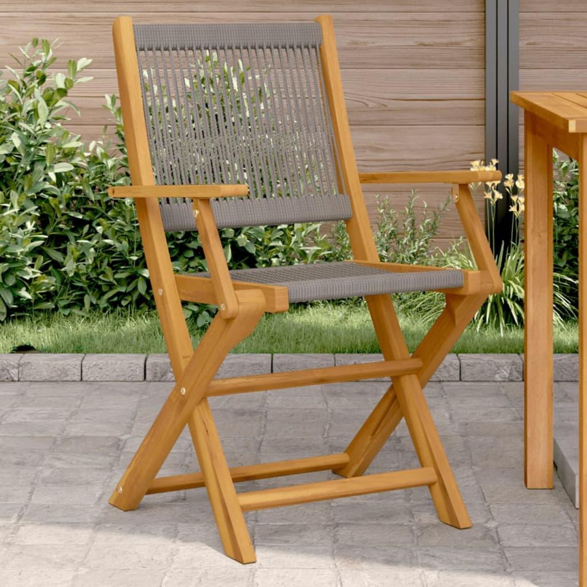 VIDAXL Chaises de jardin lot de 2 gris bois d'acacia et polypropylene