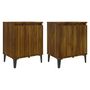 Voir la diapositive 2 : VIDAXL Tables de chevet avec pieds en metal chene marron 40x30x50 cm