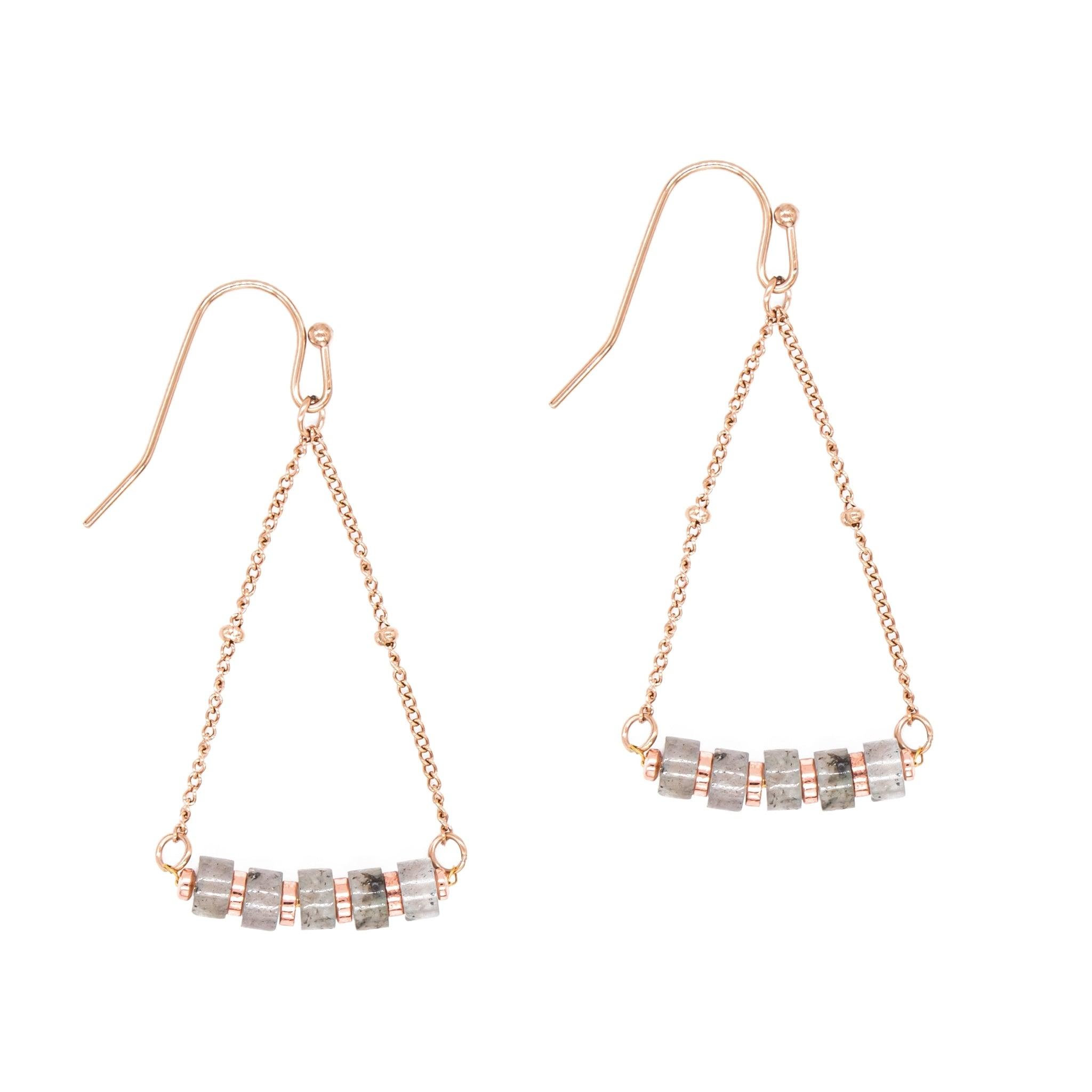 Voir la diapositive 1 : SLOYA Boucles d'oreilles Piana en pierres Labradorite